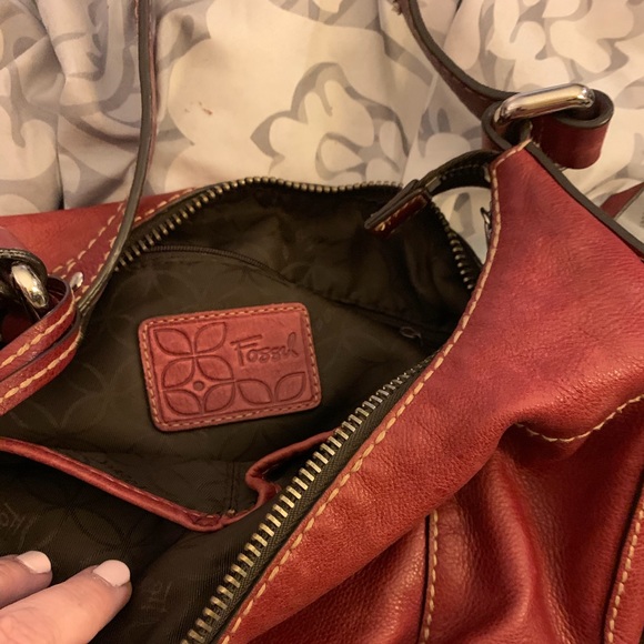 Fossil shoulder bag with matching wallet Red used - Picture 6 of 6